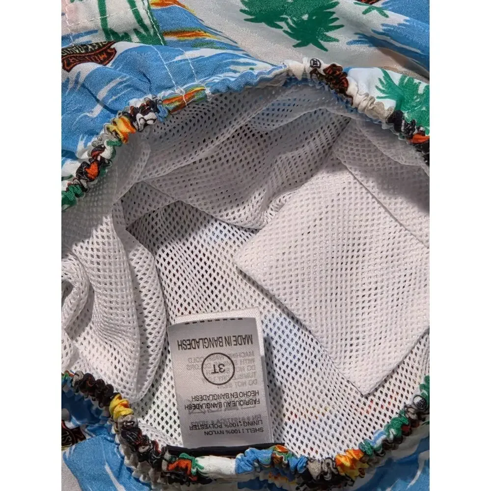 Vintage Y2K Kids Harley Davidson Swim Trunks Mesh Lined Elastic Waist Size 3T